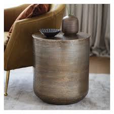 Hammer is a set of two end tables. Ashta Round Hammered Metal Drum Lamp Side Table 45cm Diameter