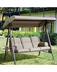 Replacement canopy suitable for wooden swing in black or green 240 x 110cm. Amazing Deals On Rohrbaugh 3 Seat Outdoor Porch Swing With Stand Red Barrel Studio