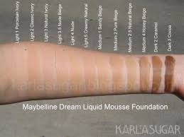 Maybelline Dream Liquid Mousse Foundation Swatches Photos