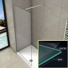 Tempered glass cannot be drilled, but untempered laminated glass. Walk In Wet Room Shower Enclosure Nano Tempered Glass Anti Explosion Screen Film Ebay