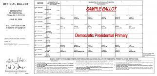 Due to high volume of ballots, this is a small representation of the ballots. Voter Voting Information Seneca County New York