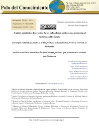 Pdf Analisis Estadistico Descriptivo De Los Indicadores Politicos Que Potencian El Turismo En Riobamba