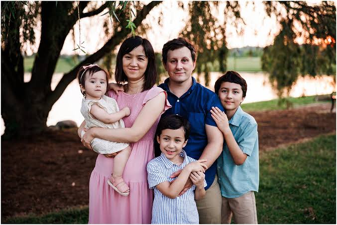 Family of Five at Coxhall Gardens in Carmel, IN