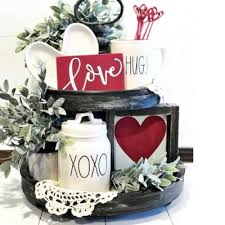 Shop for tiered trays at bed bath & beyond. Valentine S Day Tiered Tray Decor Valentine Decor Valentine Tier Tray Heart Shape Love Grows Here Tic Tac Toe Sign Beaded Garland Home Living Home Decor Delage Com Br