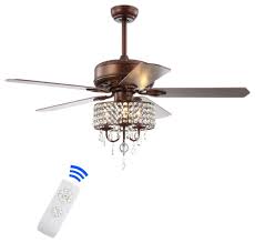 Our 52 ceiling fan's tailored design has a trendy drum lamp shade trimmed in chrome for an elegant, modern finish. Becky 52 3 Light Crystal Led Chandelier Fan With Remote Traditional Ceiling Fans By Jonathan Y Houzz