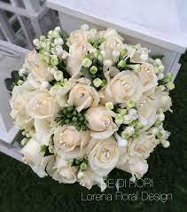 Pearl White Bouquet With Avalanche Roses And Bouvardia Wedding Flowers Wedding Bouquets Bouquet