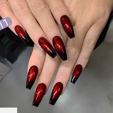 All that is left to do use the same brush to draw a stripe under the thick red stripe. 24pcs Set Long Coffin False Nails Fashion Finished Red Black Gradient Fake Nails Beauty Nail Decal Ballerina Full Nail Art Tips False Nails Aliexpress