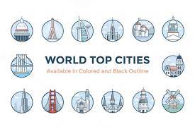 World Cities Illustrations City Illustration World Cities Icon Set