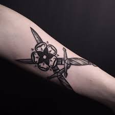There's something about a blackwork rose tattoo that just oozes elegance and sophistication. Yorkshire Rose W Swords By Nicole Y At Mofo Tattoo In Hong Kong Tattoos