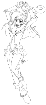 Dark magician archetype monsters and support cards. Black Magician Girl Lineart By Meeps On Deviantart