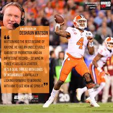 Its resolution is 1260x820 and the resolution can be changed. National Champion Deshaun Watson Of Clemson Headlines Jon Gruden S 2017 Qb Camp Class Espn Front Row