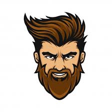Mascot Logo Man Beard Hairstyle Premium Vector Beard Cartoon Beard Illustration Beard Logo Design