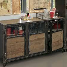 Buffet 3 Portes En Pin Acier Et Verre Ware Les Meubles Tele Les Meubles Et Accessoires Tv Salon Et Salle Mobilier De Salon Meuble Deco Meuble Fer Et Bois