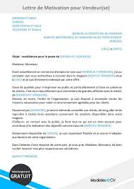 Lettre De Motivation Pour Vendeuse Vendeur Exemple Gratuit