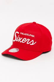 We offer new designs with bold team logos and a variety of fits including nba adjustable hats, fitted hats, flex hats and more. Philadelphia 76ers Mitchell And Ness Exclusive Script 110 Pinch Crown Snapback Red Stateside Sports