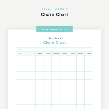 free printable chore chart clean mama