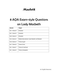 Shakespeare'S Macbeth Act 1, Scene 5 | Exams English Literature | Docsity