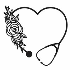 Heart Flowers Shape Nurse Stethoscope In 2020 Stethoscope Drawing Diy Friendship Bracelets Patterns Flower Heart