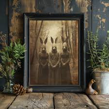 Cult of the Rabbit Printable Wall Art Dark Cottagecore Vintage Photography  Witchy Decor Gothic Occult Poster Dark Academia Home Print