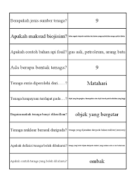 Add to my workbooks (3) embed in my website or blog add to google classroom add to microsoft teams share through. Sains4 Tahun 5 Tenaga Tarsia Table