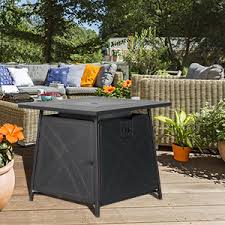 Safty and great heat output: Amazon Com Bali Outdoors Gas Fire Pit Table 28 Inch 50 000 Btu Square Outdoor Propane Fire Pit Table With Lid And Blue Fire Glass Garden Outdoor