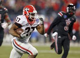 Nick Chubb Rushes For 269 Yards To Power No 13 Georgia By No 21 Louisville In Belk Bowl College Football Nbc Sports Georgia Bulldogs Football Georgia Georgia Bulldogs