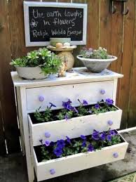 Dressed Up Dressers In The Garden Upcycle Garden Flea Market Gardening Recycled Garden