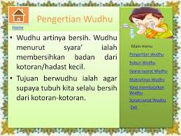 Ketika membasuh wajah saat wudhu, hendaknya membasuh secara keseluruhan atau dilebihkan dari. Materi Wudhu Rizki Pambudi Ppt Download