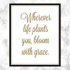 Wherever Life Plants You Bloom With Grace Quote Printable Life Plants You Bloom With Grace Life Blessings Wherever You Go In 2020 Printable Quotes Quote Prints Grace Quotes
