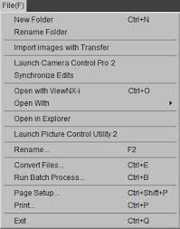 A batch of files can be changed and reordered. Menu Guide Capture Nx D Help Nikon