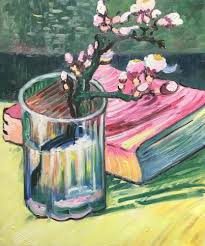 For an artist like van gogh, who was struggling to sell work and earn a living, money was always an issue. Blossoming Almond Branch In A Glass With A Book 1888 Reproduction At Overstockart Com In 2021 Van Gogh Flowers Painting Van Gogh