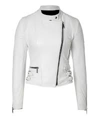 Robot Check Leather Jacket Style White Jacket Women White Leather Jacket