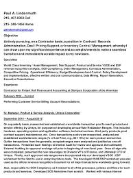 administration contractor resume