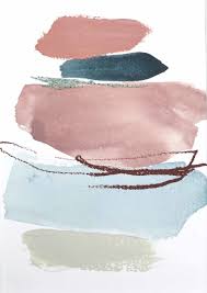 Color Study In Blush Blue Deeann Rieves Color Studies Color Small Artwork