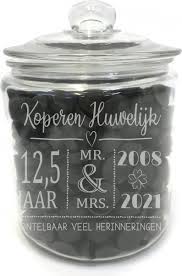 Bol Com Snoeppot Voorraadpot Koperen Huwelijk 12 5 Jaar Getrouwd Cadeau Bruiloft Trouwdag De