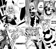 All Of Lucy S Star Dress So Far From Left To Right Aquarius Leo Virgo Sagittarius Taurus And Ari Fairy Tail Characters Fairy Tail Family Fairy Tail Manga