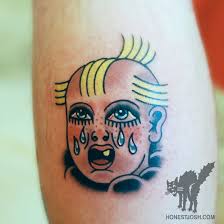 There is no spare place on the front part of his body: Traditional Crying Baby Face Tattoo Parryz Com