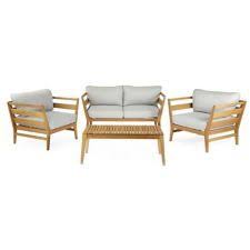 Canvas Capilano Conversation Set Is Made From Fsc Certified Eucalyptus Wood Frame With Natural Multi Coat Oiled Fi Conversation Set Coffee Table Canadian Tire