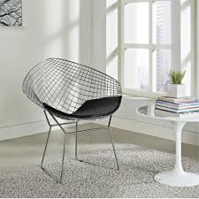 White Wire Diamond Dining Chair Fmi1157 White The Home Depot Contemporary Lounge Chair Contemporary Accent Chair Modern Club Chair
