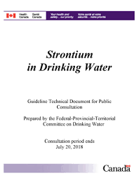 Strontium In Drinking Water Guideline Technical Document