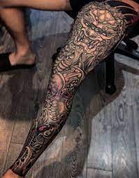 Because the pain level is low, probably due to the fact that the leg is a meaty area, it has become quite the popular place for all sorts of designs. Tattoo Leg Sleeve Half 29 Super Ideas Ideas Leg Sleeve Super Tattoo Full Leg Tattoos Leg Tattoo Men Calf Tattoo Men