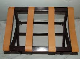 A multitude of uses although these luggage racks are primarily designed for holding suitcases and similar items, they can be repurposed for other needs. Vintage Folding Wood Luggage Rack Stand Suitcase Stand With Leather Straps Guest 253135733