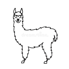 Funny llamas, cartoon cute animal and llama with desert cactus vector set. Isolated Outline Cartoon Baby Llama Stock Vector Illustration Of Funny Isolated 105063156