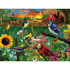 1000 piece jigsaw puzzles 68 products; 300 Large Piece Jigsaw Puzzle For Adults Bits And Pieces Sunflower And Songbirds 300 Pc Cardinal Jigsaw By Artist William Vanderdasson Toys Games Puzzles Vit Edu Au