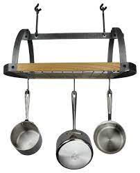 Use these pot rack ideas for practical storage that doubles as decor. Kitchen Dining Bar Enclume Handcrafted Decor Bookshelf Wall Mount Pot Rack Kitchen Storage Organization
