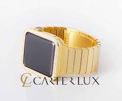 For those who prefer a slimmer profile than the standard apple watch band, this leather band (available in. Diamond Crown 24k Gold Apple Watch Series 3 With Band Carterlux Com