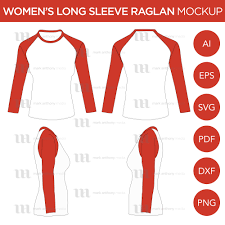 Download Raglan Women S Long Sleeve Shirt Mockup And Template 4 Angles 1 Style Layered Detailed And Editable Vector In Eps Svg Ai Png Dxf And Pdf Mark Anthony Media New