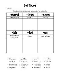 Suffix Sort Suffix Prefixes And Suffixes Base Words