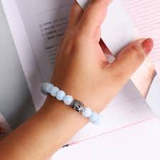 Buddha Stones Aquamarine Serenity Butterfly Bracelet