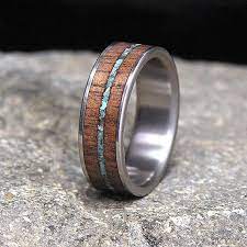 Titanium Wood Wedding Band Or Ring Kentucky Black By Holzringshop 150 00 Wedding Rings Custom Wedding Rings Titanium Wedding Rings